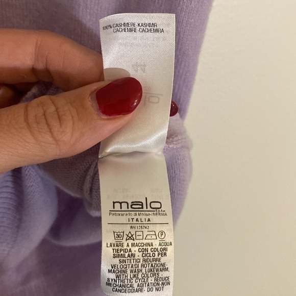 Malo 100% Cashmere Lilac Sweater Tank Vest Italian sz 44 US sz8 - Picture 5 of 7